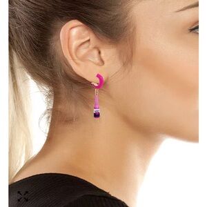 Betsey Johnson “Betsey Brew” Charm Huggie Earrings